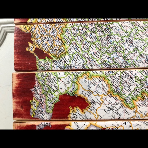 CLEARANCE Vintage USSR Soviet Union Russia Map Decoupage Wall Art - Picture 7 of 9